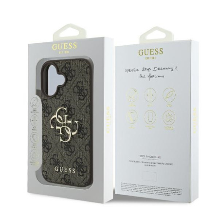 GUESS ETUI HARD CASE DO IPHONE 16 6.1 4G BIG LOGO OCHRONA Z WYSOKĄ JAKOŚCIĄ