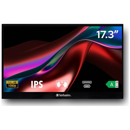 Verbatim Monitor przenośny dotykowy15.6 Ultra HD 4K czarny/black 32238