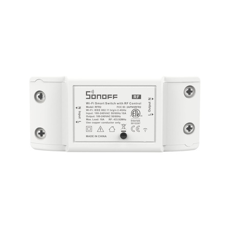 Sonoff RFR2 inteligentny bezprzewodowy przełącznik przekaźnik sterownik Wi-Fi 433 MHz RF biały (M0802010002)