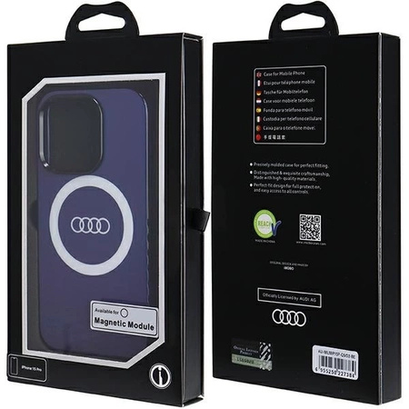 Etui Audi IML Big Logo MagSafe na iPhone 15 Pro - niebieskie