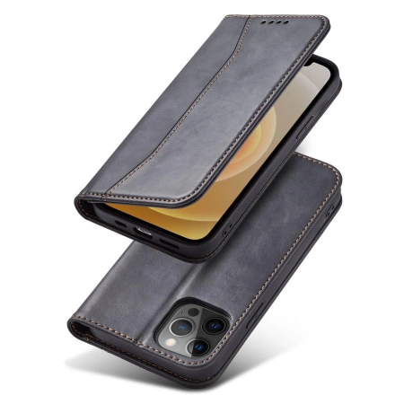 HURTEL MAGNETIC CASE ETUI DO IPHONE 12 PRO MAX PORTFEL NA KARTY Z PODSTAWKĄ