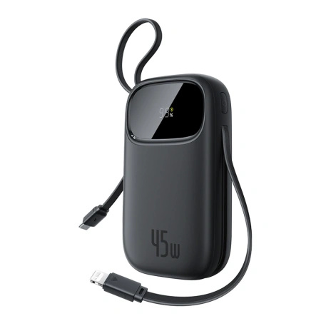 Powerbank Baseus EnerFill FC31 10000mAh 45W z kablami USB-C i Lightning - czarny