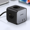 Ugreen kostka listwa zasilająca 65W USB / USB C + 3x gniazdo AC czarna (CD268)