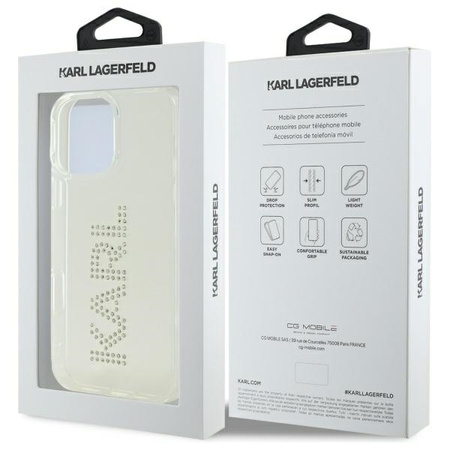 KARL LAGERFELD POKROWIEC HARDCASE DO IPHONE 16 PRO MAX 6.9 IML RHINESTONES