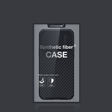 Nillkin Synthetic Fiber S Case etui iPhone 14 Pro z osłoną na aparat czarny