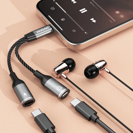DUDAO ADAPTER USB-C DO TELEFONÓW ANDROID 2W1 ZŁĄCZE TYP C SZYBKA ŁADOWARKA
