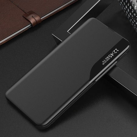 Eco Leather View Case elegancki futerał etui z klapką i funkcją podstawki Samsung Galaxy A72 4G czarny