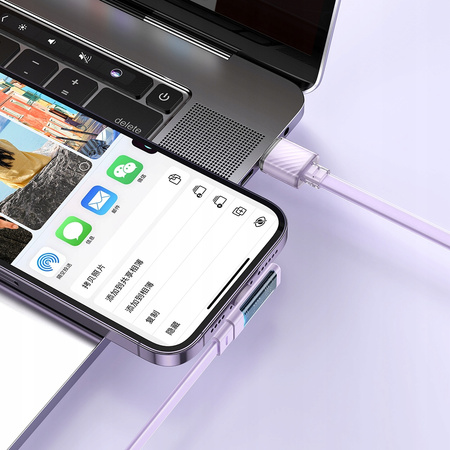 Mcdodo Szybki Kabel Kątowy USB Lightning 36W 1,2M Fioletowy