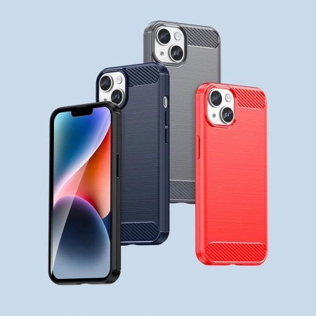 HURTEL ETUI CASE POKROWIEC DO IPHONE 14 ELASTYCZNY ŻELOWY PLECKI CARBON