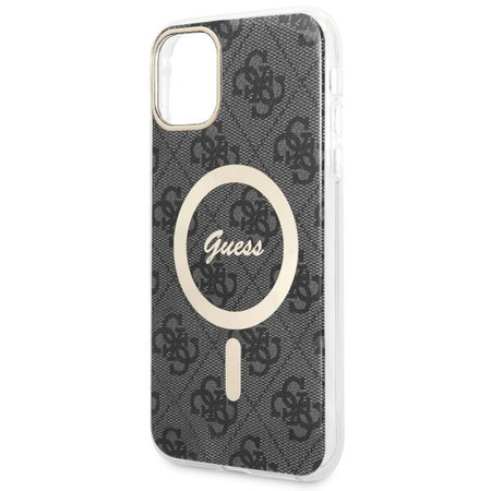 Etui Guess GUHMN61H4STK na iPhone 11 - czarne 4G MagSafe