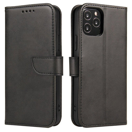 Magnet Case elegancki futerał etui pokrowiec z klapką i funkcją podstawki Huawei nova 8 czarny