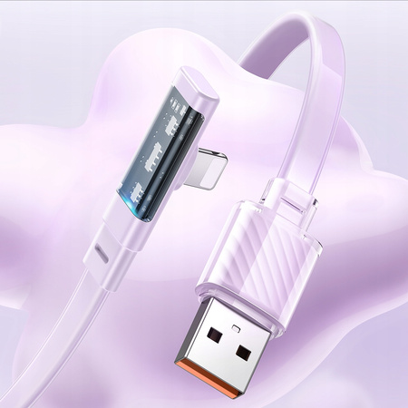Mcdodo Szybki Kabel Kątowy USB Lightning 36W 1,2M Fioletowy