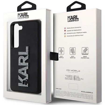 Etui Karl Lagerfeld 3D Rubber Glitter Logo na Samsung Galaxy S23 - czarne