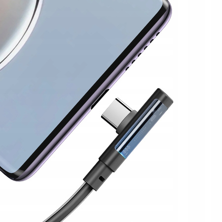 MCDODO KABEL USB-C KĄTOWY SZYBKIE ŁADOWANIE USB TYP C 3A 65W CZARNY 2M