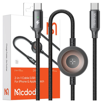 MCDODO INDUCTIVE CHARGER FOR APPLE WATCH 2IN1 CABLE FOR IPHONE MACBOOK 60W