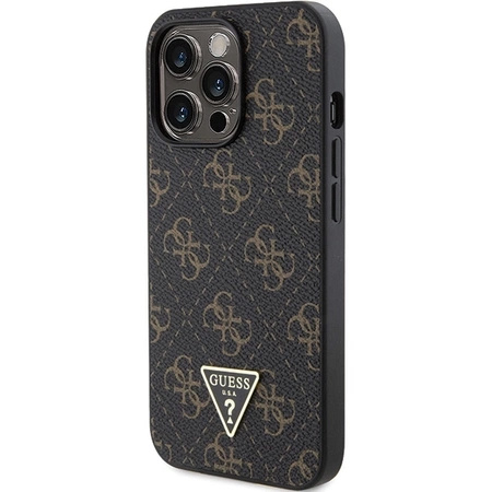 Etui Guess 4G Triangle Metal Logo na iPhone 14 Pro Max - czarne