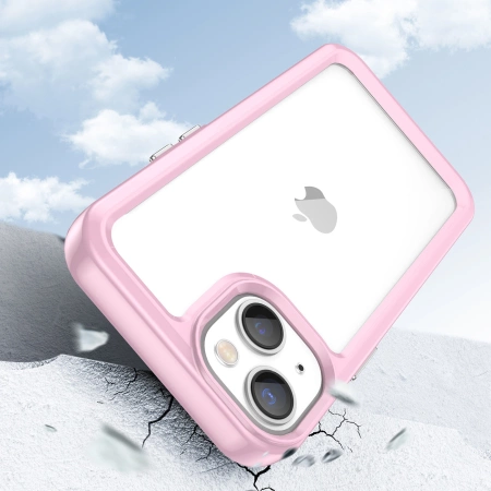 HURTEL OUTER SPACE CASE POKROWIEC SZTYWNY DO IPHONE 14 PLUS ŻELOWA RAMKA