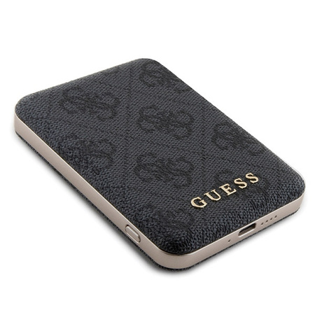 Zestaw Guess GUBPM5P15S4GEMGK iPhone15 6.1 hardcase + Powerbank 5000mAh MagSafe czarny/black 4G Metal Logo
