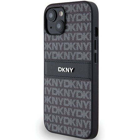 DKNY ETUI HARDCASE DO IPHONE 15 14 13 6.1 Z METALOWYM LOGO I MONO STRIPE