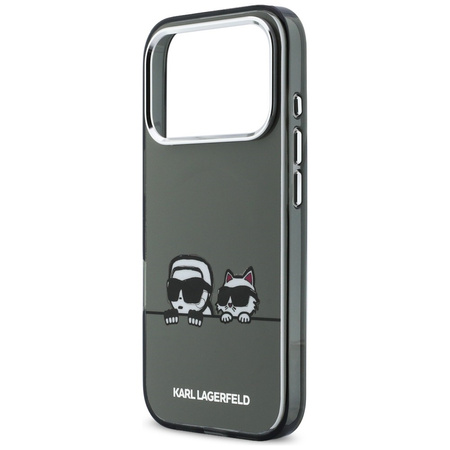 Etui Karl Lagerfeld IML Karl & Choupette Peekaboo Logo MagSafe do iPhone 17 Pro Max czarny