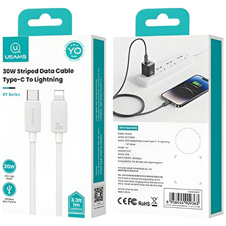 USAMS KABEL USB-C DO LIGHTNING 30W DO IPHONE 12 13 14 1M DO SZYBKIEGO