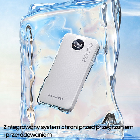AWEI POWERBANK P134K 20000MAH DO TELEFONÓW Z WYŚWIETLACZEM USB PD Z