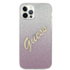 Guess GUHCP12MPCUGLSPI iPhone 12/12 Pro 6,1" różowy/pink hardcase Glitter Gradient Script