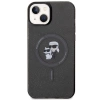 Etui Karl Lagerfeld Karl&Choupette Glitter MagSafe na iPhone 15 Plus - czarne