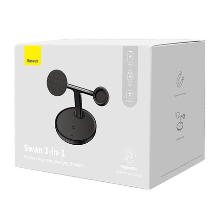 BASEUS ŁADOWARKA INDUKCYJNA STOJAK 3W1 DO MAGSAFE IPHONE 12 13 14 15 15W