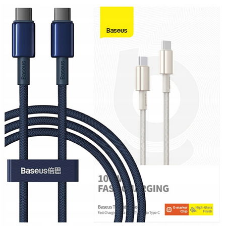 BASEUS KABEL USB-C DO USB-C 100W PD DO TELEFONÓW 1M Z SZYBKIM ŁADOWANIEM