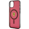 Etui Ferrari FEHMP14SURKR na iPhone 14 - czerwone Translucent Magsafe