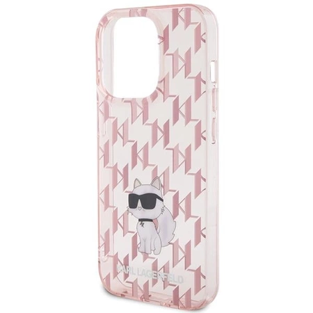 Etui Karl Lagerfeld Monogram Choupette na iPhone 15 Pro Max - różowe