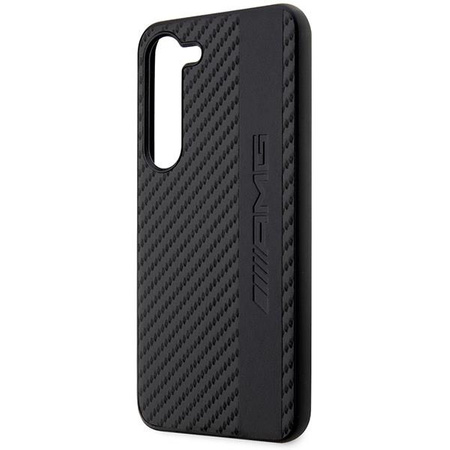 Etui AMG AMHCS23MBLSCA S23+ S916 - czarne Carbon Stripe&Embossed