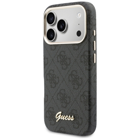 Etui Guess 4G Script MagSafe do iPhone   17 Pro Max czarny