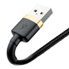 Baseus Cafule Cable wytrzymały nylonowy kabel przewód USB / Lightning QC3.0 2A 3M czarno-złoty (CALKLF-RV1)