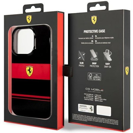 Etui Ferrari FEHMP14XUCOK na iPhone 14 Pro Max 6.7" - czarne IMD Combi Magsafe