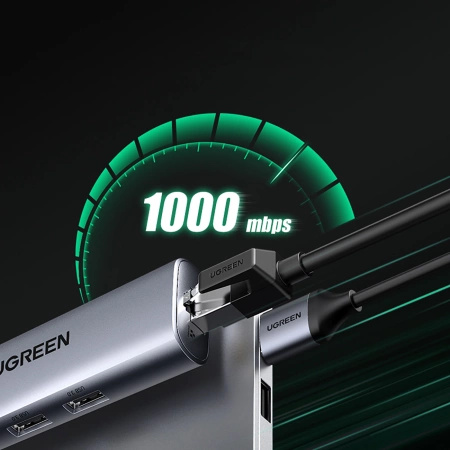 UGREEN ADAPTER USB-A 3.0 DO LAPTOPA KOMPUTERA 5W1 3X USB-A RJ45 MICRO USB