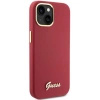 Etui Guess Silicone Script Metal Logo & Frame na iPhone 15 - czerwone