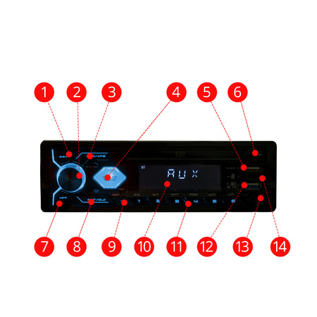 EP AUDIO RADIO 12V Z AUX USB DO SAMOCHODÓW Z FUNKCJĄ HANDS-FREE I BLUETOOTH