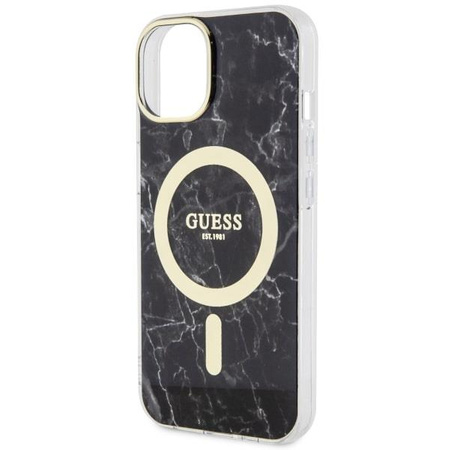 Etui Guess GUHMP14MPCUMAK na iPhone 14 Plus 6.7" - czarne Marble MagSafe