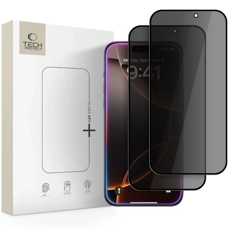 TECH-PROTECT SZKŁO PRYWATYZUJĄCE GLASS SPY+ 2-PACK DO IPHONE 16 PRO MAX 17
