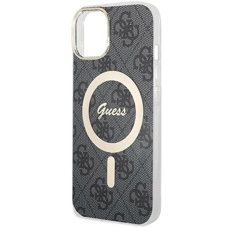 Etui Guess 4G MagSafe na iPhone 15 Plus / 14 Plus - czarne