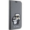 Etui Karl Lagerfeld KLBKP14SSANKCPG na iPhone 14 bookcase - srebrne Saffiano Karl&Choupette