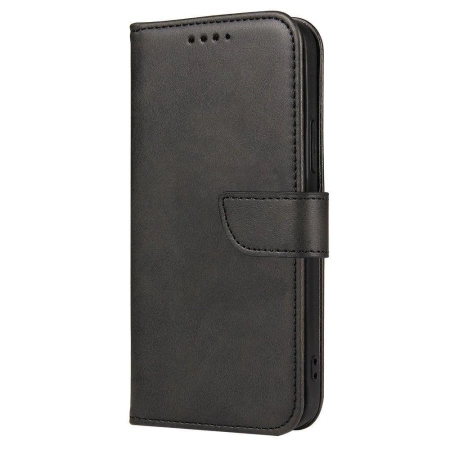 Magnet Case elegancki futerał etui pokrowiec z klapką i funkcją podstawki Poco M4 Pro 5G czarny