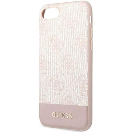 Etui Guess GUHCI8G4GLPI na iPhone 7 / 8 / SE 2020 / SE 2022 - różowe 4G Stripe Collection