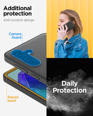 SPIGEN ESSENTIAL SANDBLAST ETUI DO GALAXY M55 5G ZABEZPIECZENIE MATTE BLACK