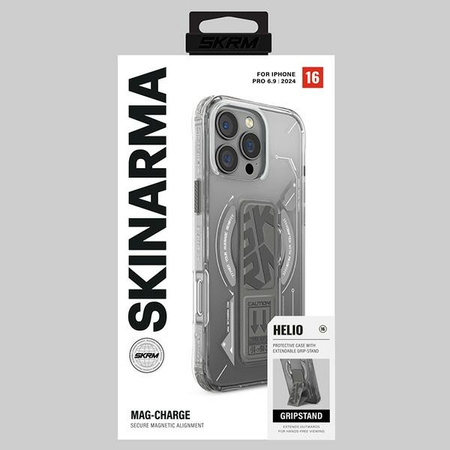 Skinarma etui Helio iPhone 16 Pro Max    6.9 Magnetic Charging + Grip Stand titanium