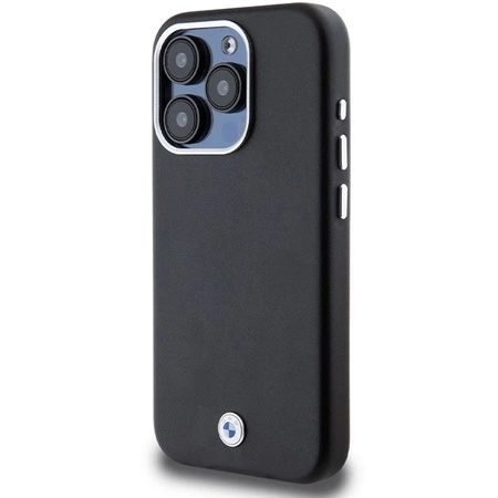 Etui BMW Signature Wrapped Metal MagSafe na iPhone 15 Pro - czarne