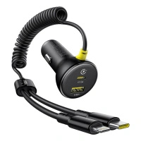 BASEUS ŁADOWARKA SAMOCHODOWA CIRCULAR 60W Z USB-A USB-C DO LIGHTNING