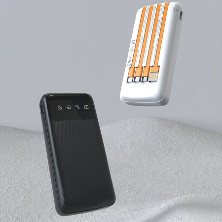 Dudao K6Pro uniwersalny powerbank 10000mAh z kablem USB, USB Typ C, Lightning czarny (K6Pro-black)
